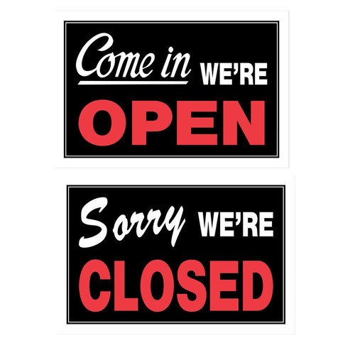 Hillman 8 in. x 12 in. Come In We're Open / Sorry We're Closed Sign 839916