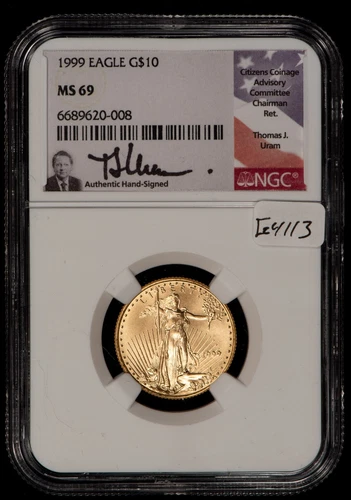 1999 G$10 1/4 oz Gold American Eagle - Thomas Uram - NGC MS 69 - SKU-G4113
