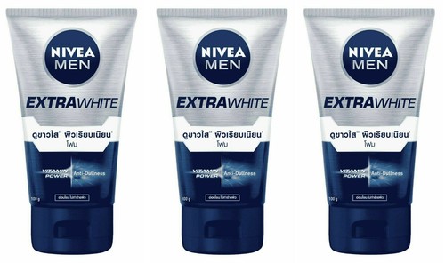 Nivea 100g x 3 Foam Nivea Men Extra White Men Facial Wash - Picture 1 of 3