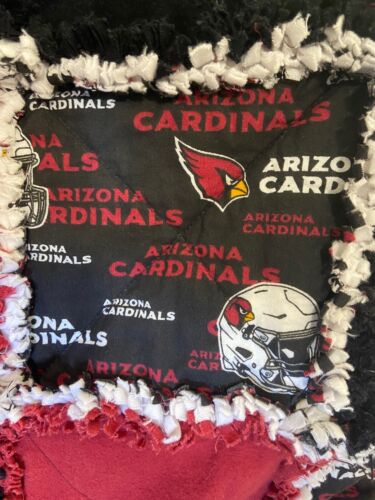 Large Arizona Cardinals Handmade Rag Quilt Throw Blanket 54" x 54" NFL Football - Picture 3 of 8