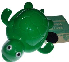 Easter Turtle Wind Up Aquatic Water Swimming Top Bath Tub Toy Twist Knob nwt 3+ 