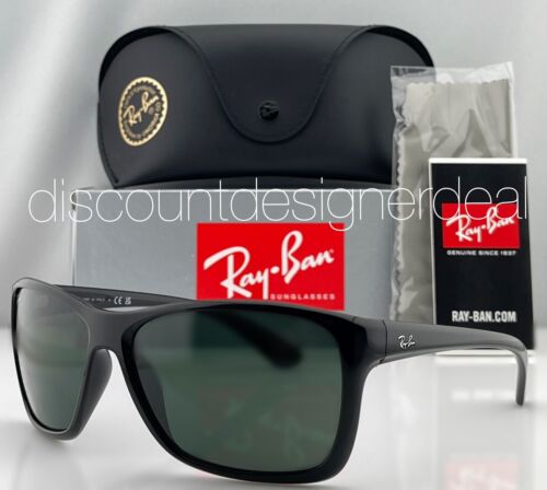 Ray-Ban RB4331 Sonnenbrille 601/71 glänzend schwarzes Gestell klassische grüne Gläser 61 mm NEU