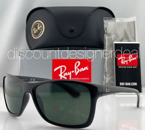 Ray-Ban RB4331 Sunglasses 601/71 Shiny Black Frame Classic Green Lenses 61mm NEW - Picture 1 of 8