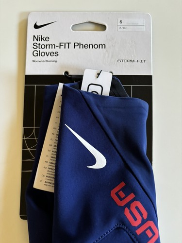 New Nike Women’s USA Storm Fit Phenom Running Gloves Blue Size Small NWT - Picture 2 of 6