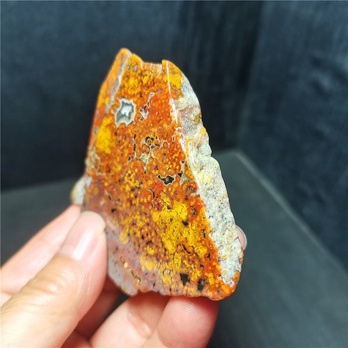 TOP 80G Natural Polished Orbicular Ocean Jasper Flat Healing BY1777 - Picture 8 of 11