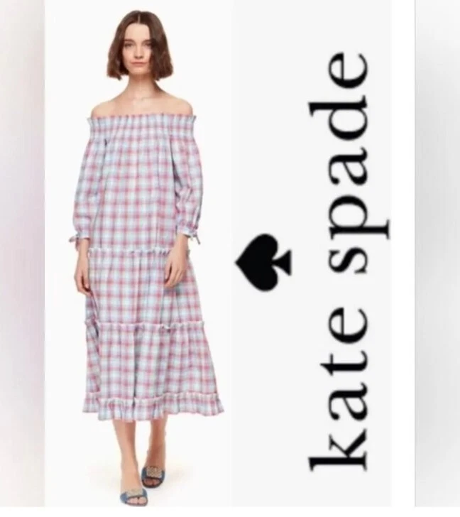 Abito a tracolla KATE SPADE Madras a quadri. Taglia: XS