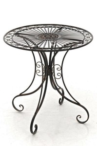 Table de jardin en fer forgé diamètre Ø 70 cm bronze vieilli MDJ10050