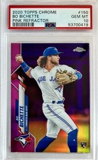 2020 Topps Chrome Bo Bichette RC Pink Refractor Rookie Card PSA 10 Gem 💎 Beauty