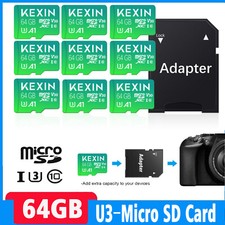 LOT 64GB Micro SD Card Memory Card TF Camera Class 10 Fast Flash Cards Adapter