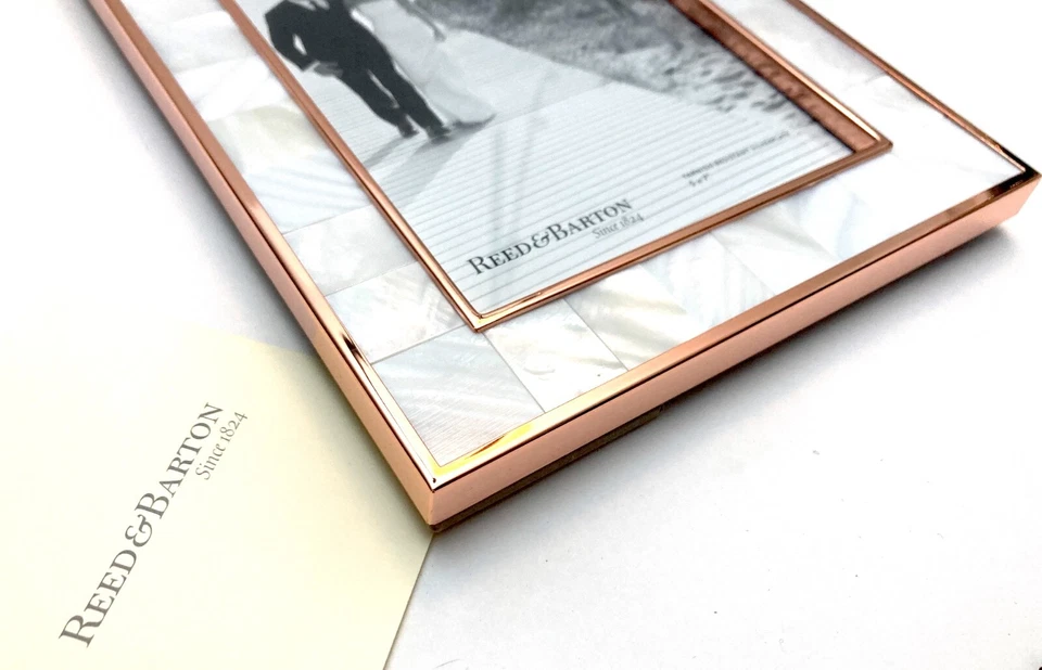 MARCO DE FOTOS LENOX REED & BARTON ORO ROSA MADREPERLA 5"x 7" 869709 nuevo en caja Foto 4 de 4