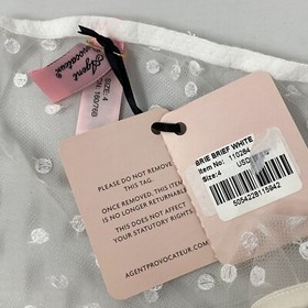 Agent Provocateur Brie White Polka Dot Brief AP4 Large NWT