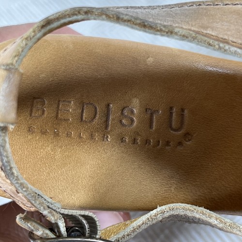 Sandali donna BED STU Olsyn pelle marrone legno zeppa taglia 7 festival preppy Y2K - Foto 13 di 19