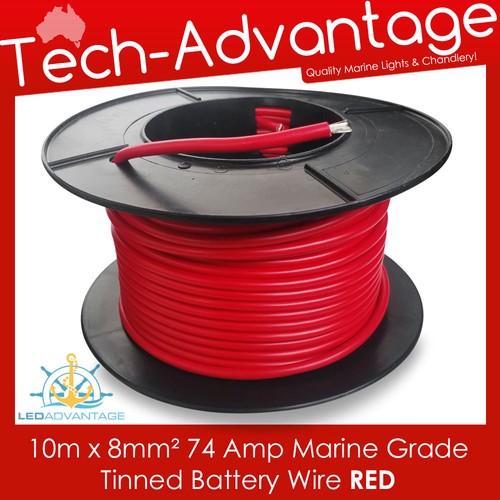 10m X 8mm² RED 74A MARINE WINCH HEAVY-DUTY BATTERY TINNED COPPER WIRE - 8 B&S - 第 1/2 張圖片