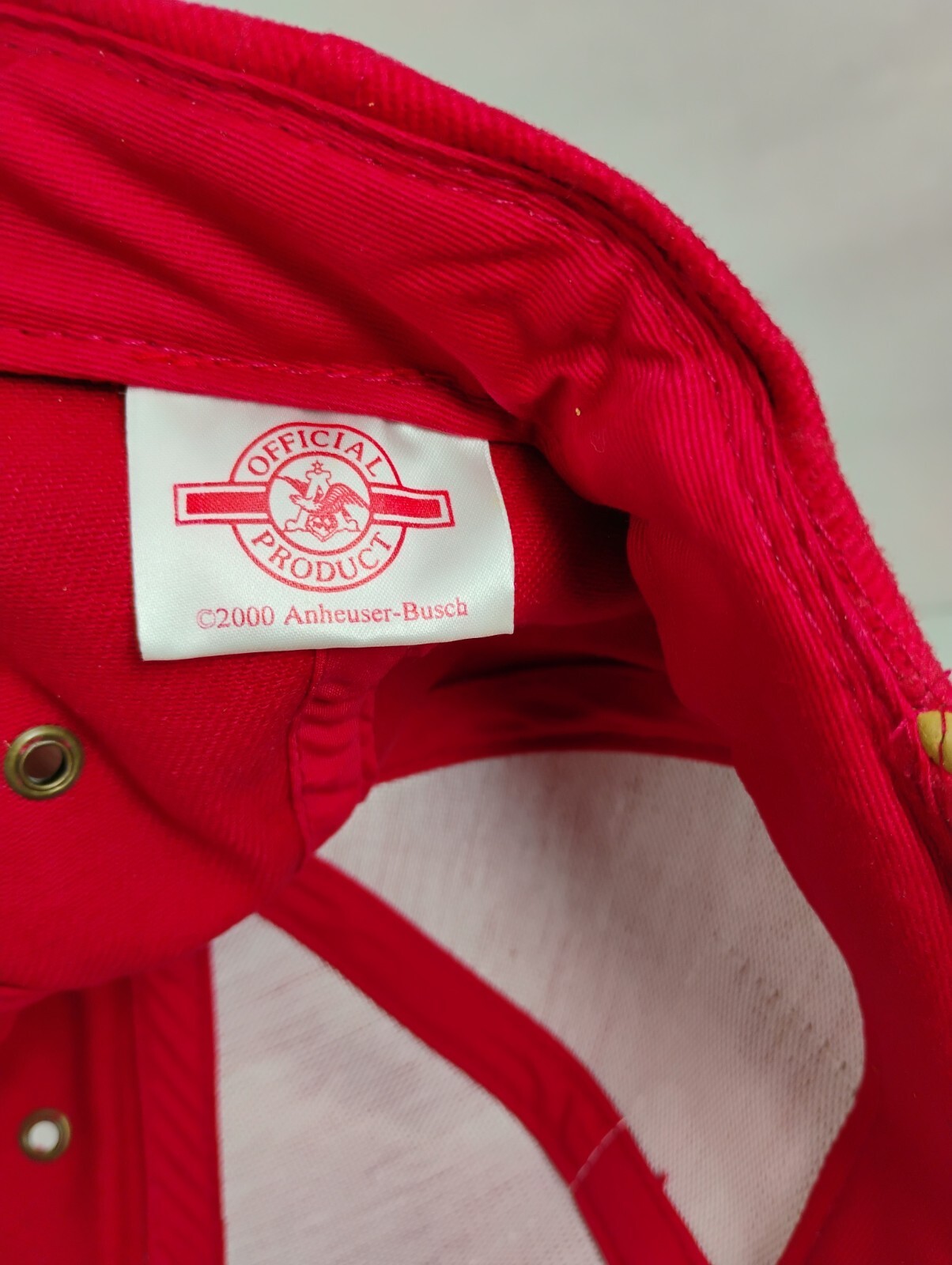 Budweiser Leather Patch Red Baseball Cap Hat Limi… - image 10