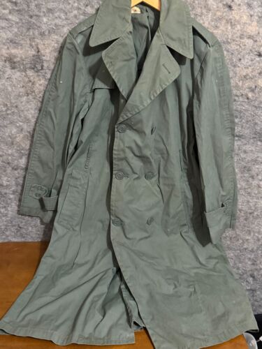 Vtg Vietnam Era Army Rain Trench 8405-965-2161 Quarpel 274 Officer Olive 42R