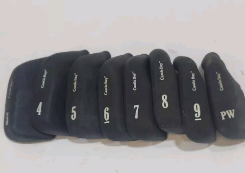 Castle Bay Golf Club Iron Head Cover Set Of 9 Softex Right Hand Black PW -9