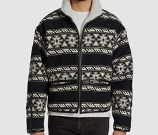 $860 Isabel Marant Men's Black Jelkinson Jacquard Knit Jacket Coat Size S