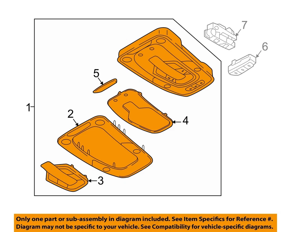 Audi Q7 2018 consola central gris OEM usado SUV de 4 puertas consola superior Foto 3 de 4