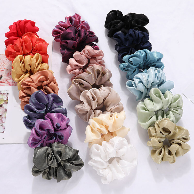 NEW Oversized Scrunchies Large Rubber RingTies Elastic Hair Band Ponytail Holder - Foto 5