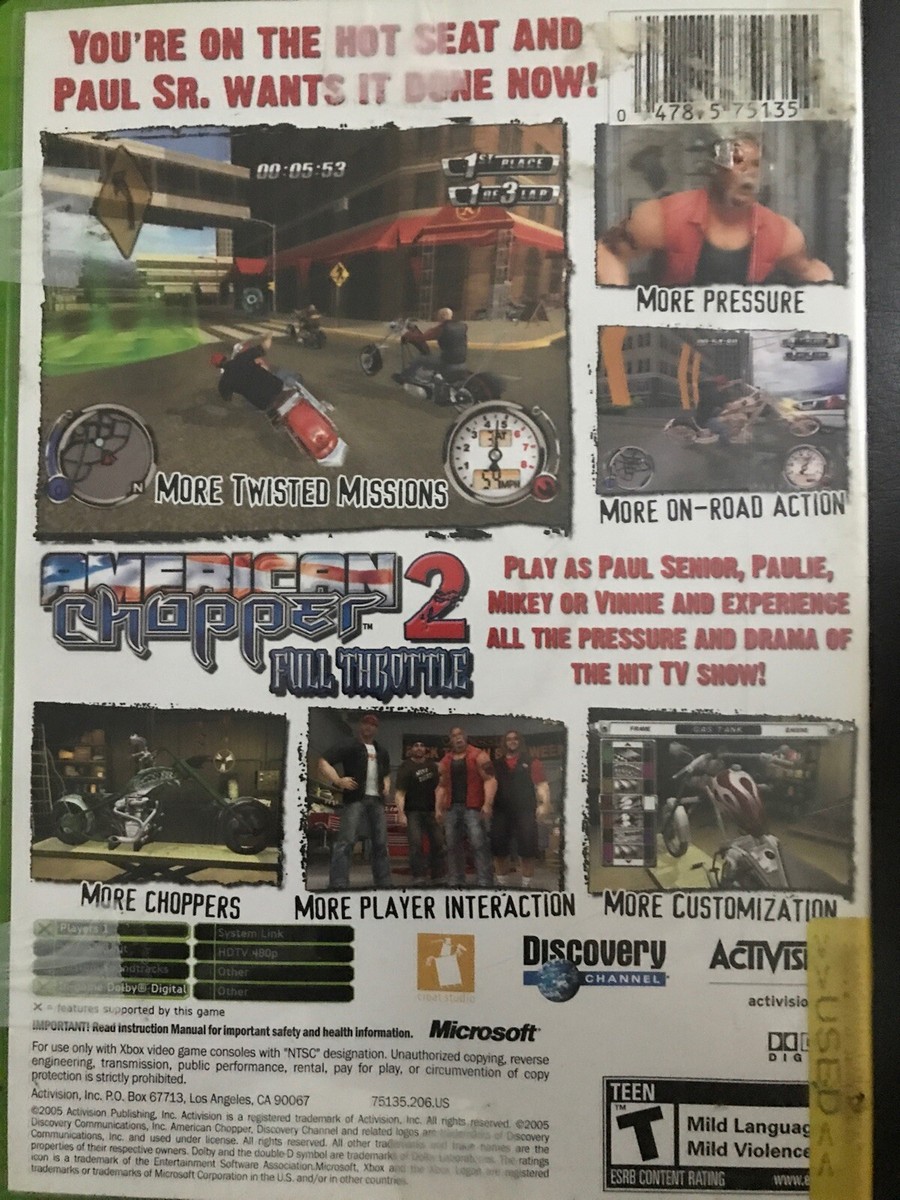 American Chopper Full Throttle XBOX Game 47875751354|