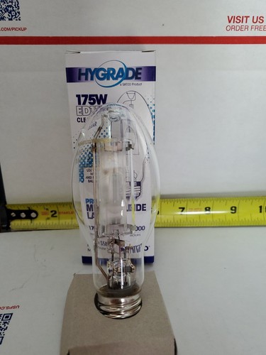 1- SATCO HYGRADE 175W ED17 CLEAR METAL HALIDE LAMP MEDIUM BASE 14K LMNS S5862 - Picture 1 of 10
