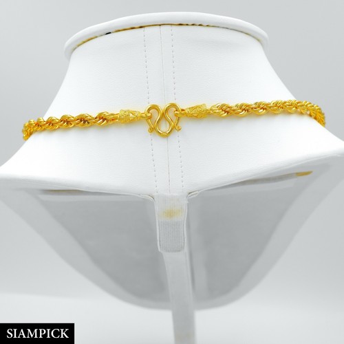 Rope Chain Men's Jewelry Thai Gold Baht Chain 24K Gold Plated Amulet Necklace - Picture 10 of 11