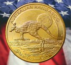2015 Australian 1 oz Kangaroo Gold Plated Coin Modern Restrike Medal
