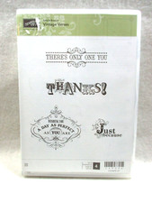 Vintage Verses - Stampin Up Cling Stamp Set - Thanks/Only One/Because/Perfect