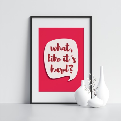 ¿Cómo es difícil? Impresión de arte moderno impresión de póster arte enmarcado en casa impresión de cotización - Imagen 2 de 3