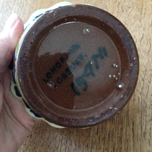 Longpark Torquay Devon Motto Ware Pedestal Cream Bowl ''Fresh From The Dairy'' - Picture 4 of 9