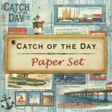 GRAPHIC 45 "CATCH OF THE DAY" 12X12 PAPER SET -8 SHEETS LIGHTHOUSE SCRAPJACK'S