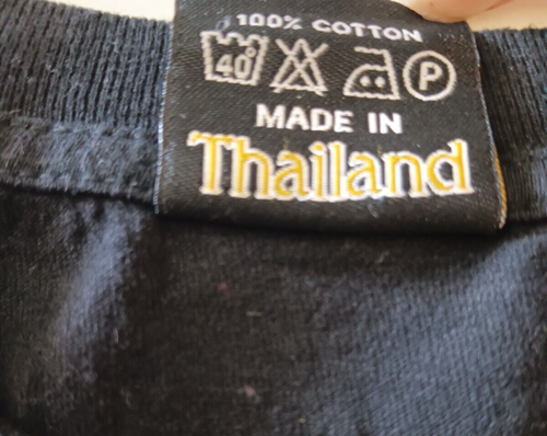 My Dream Thailand Adult Medium Elephant Shirt Raised Textured Chang Thai Black - Picture 3 of 6