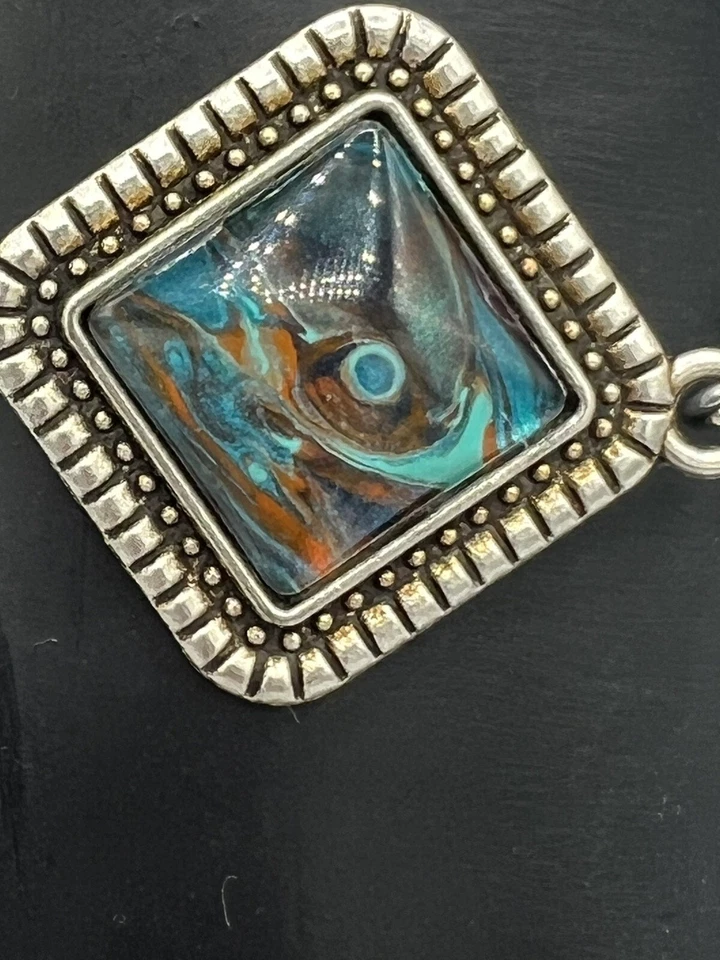 Brazalete Brazalete Ajustable Abulón Seashell Acero Inoxidable Hecho con Resina Foto 3 de 4