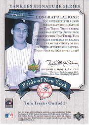 2003 Upper Deck Yankees Signature Pride of New York Autograph #TT Tom Tresh - Picture 2 of 2