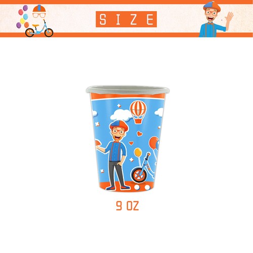 Party Supplies Set Plates Cups Tablecloth Napkins for Blippi Themed Party - Picture 4 of 6