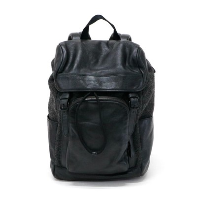 COACH Henry Backpack in Wool / Leather F55405 Black / Gray | eBay