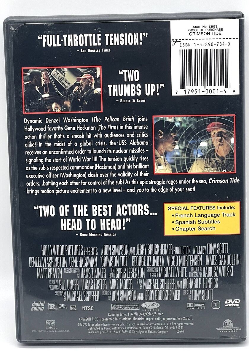 Crimson Tide ☆Used☆ (DVD, 1995, Widescreen) Gene Hackman Crimson Tide ☆Used☆ (DVD, 1995, Widescreen) Gene Hackman