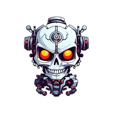 Cyberpunk Skeleton Decal, Halloween Vinyl Stickers Decals, Robotic Decal