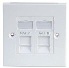 KAUDEN - Sx7062m / Pg - 2-gang Einzel Rj45 Cat6 Blende, Weiß