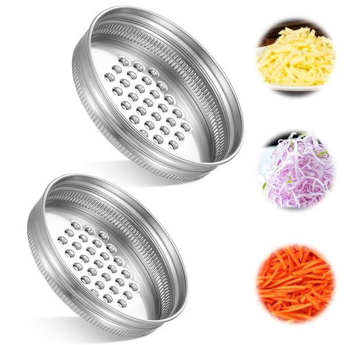 4 Pcs Mason Jar Grater Lids for Wide and Narrow Mouth Jars Reusable Shaker Lids - Picture 3 of 8