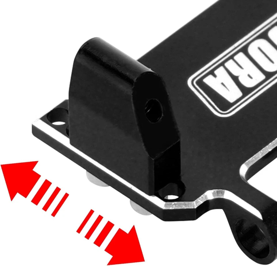 INJORA Adjustable Servo Mount CNC Aluminum for Axial SCX24 1/24 RC Black
