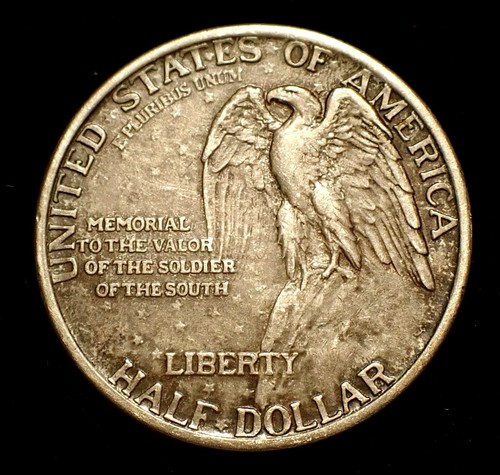 1925 Stone Mountain Silver Commemorative Half Dollar, Nice Original Patina, AU - Picture 2 of 2