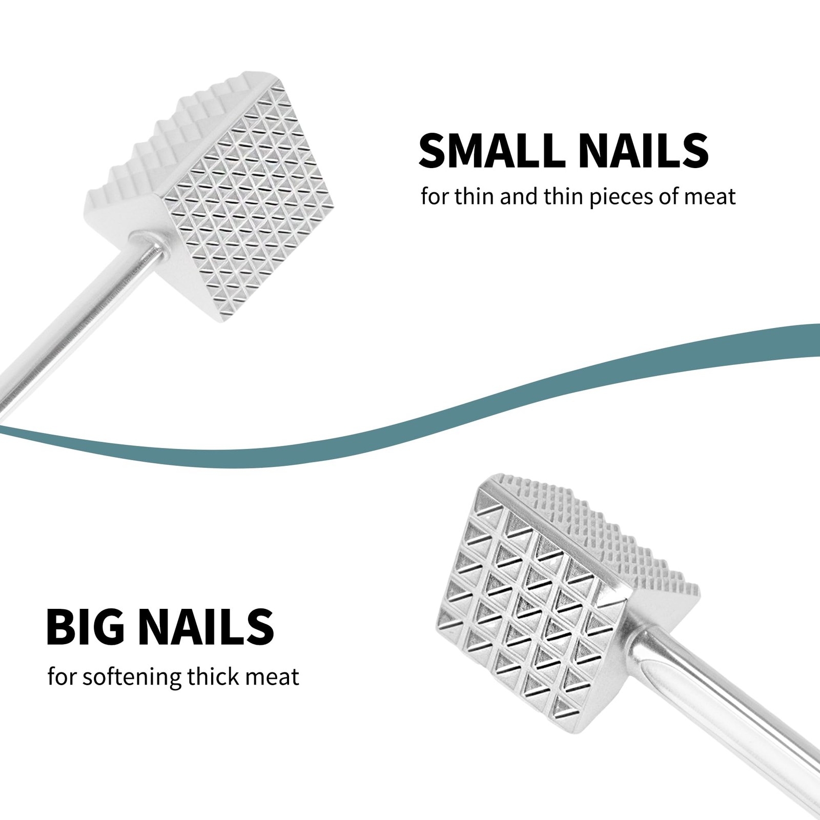 VOCOSTE Meat Tenderizer Mallet, Aluminum Alloy Kitchen Three-sided Meat Pound...