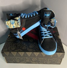 Pony unisex BN High Top Trainers UK 4.5With Box Blue Black Sneakers Gift Fashion