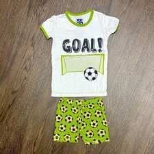 Kickee Pants green white 3T  Goal  Soccer themed SSS and shorts. Soooft 