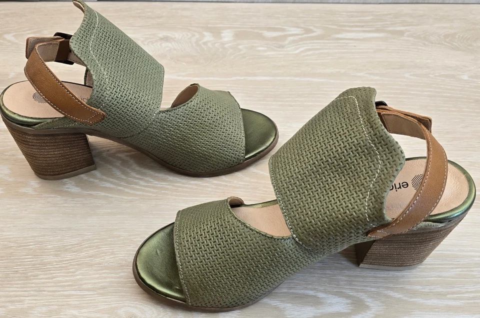 Zueco para mujer Eric Michael sandalia bistró verde UE 40 EE. UU. 9,5-10 estilo europeo nuevo en caja Foto 3 de 4