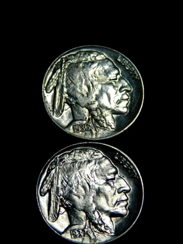 US 1936 & 1937 BUFFALO NICKESL UNCIRCULATED