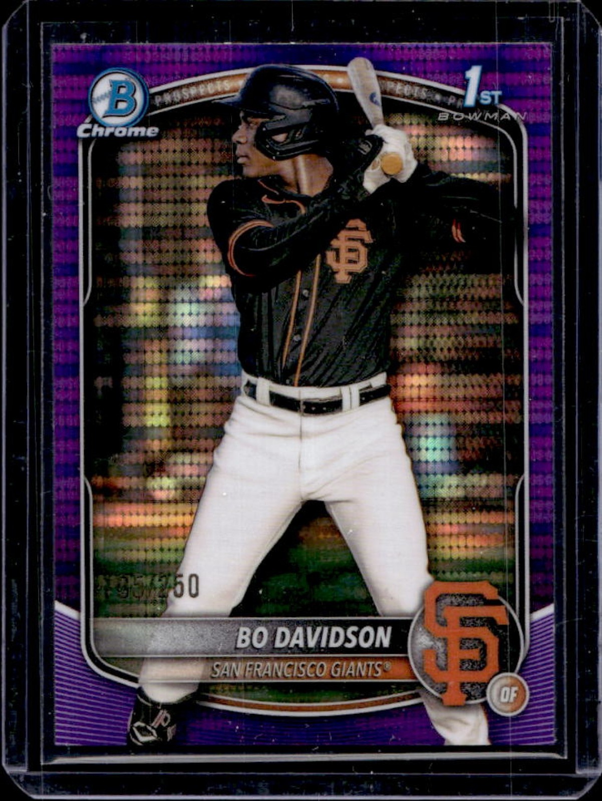 2025 Bowman Chrome Bo Davidson Purple Pulsar Refractor 1st #/250 Giants