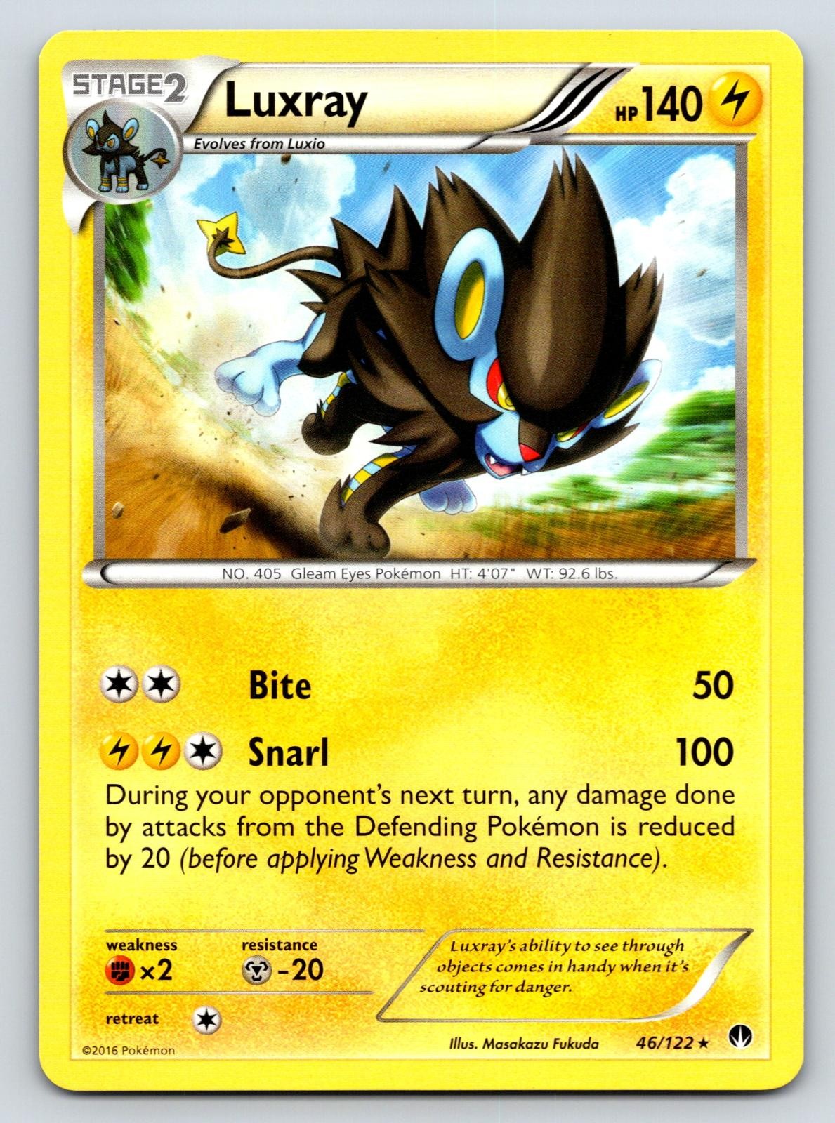 Luxray 46/122 Rare BREAKpoint Pokemon Near Mint