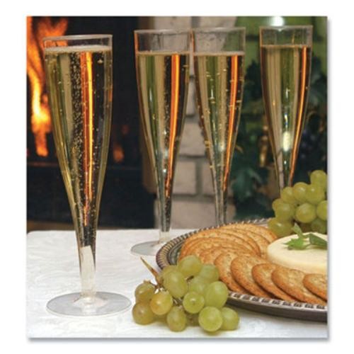 Tablemate 2719066 Plastic Champagne Glasses, 5 Oz, Clear, 10/pack